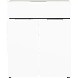 GERMANIA Kast met laden en deuren OAKLAND Breedte 83 cm , fronten en bovenblad met glas-inlay