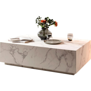 SalesFever Salontafel Almeria bijzettafel B/D 120/75 cm rechthoekig 120x75 cm, in marmerlook gefolieerd