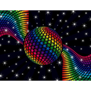 Papermoon Fotobehang Rainbow Disco Dance Vliesbehang, eersteklas digitale print