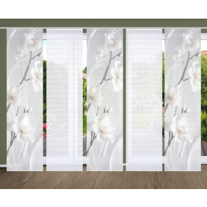 HOME in green Paneelgordijn LAIRA SET DIGITALE PRINT, BAMBOELOOK GERECYCLED (5 stuks)