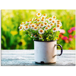 Artland Print op glas Lentetuin met echte kamille
