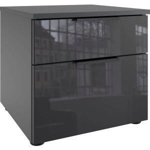 Wimex Nachtkastje Level36 black C by fresh to go Nachtkastje met glazen elementen aan de voorkant, soft-close functie