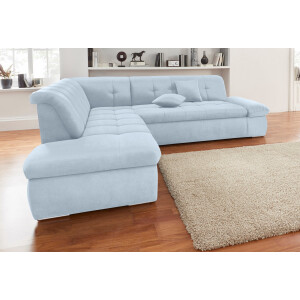 DOMO collection Hoekbank NMoric incl. decoratiekussen B/D/H: 273/216/80 cm L-vorm Ottoman aan uiteinde, optioneel met slaapbank functie en verstelling armleuning
