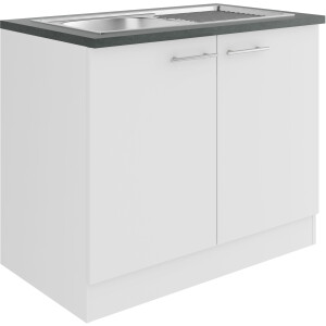 OPTIFIT Gootsteenkast Bella Breedte 100 cm, met roestvrijstalen inbouwspoelbak