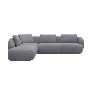 FLEXLUX Hoekbank Torino, rond, L-vorm, bankhoek met ottomane Modern, organisch bankontwerp, koudschuim, golfvering