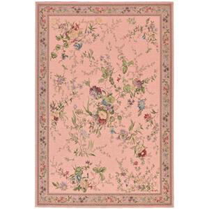 THEKO Vloerkleed Flomi Sagrini Platweefsel, pastelkleuren, bloemendessin