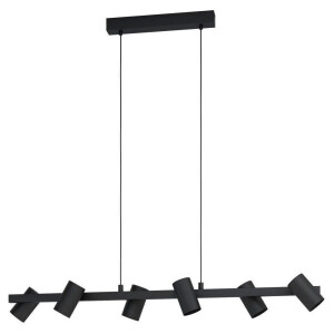 EGLO Hanglamp GATUELA 1 Hanglamp eettafel met 6 spots, metaal in zwart, E14 fitting (1 stuk)
