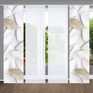HOME in green Paneelgordijn Lison SET DIGITALE PRINT, BAMBOELOOK GERECYCLED (4 stuks)