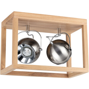 SPOT Light Led-plafondlamp ROY Inclusief ledverlichting, natuurproduct van eikenhout, duurzaam