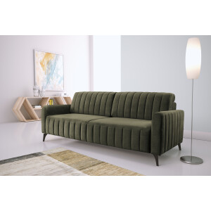 exxpo - sofa fashion 3-zitsbank Grande, hoogwaardige slaapbank van microvelours met slaapbank functie en bedbox, comfortabele binnenvering