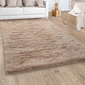 Paco Home Hoogpolig vloerkleed Silky 591 Unikleuren, bijzonder zacht en behaaglijk