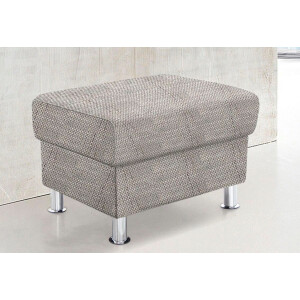 TRENDMANUFAKTUR Hocker Rondo, poef bij de serie, breedte 67 cm, chromen voeten Voetenbank optioneel met verenkern, in verschillende bekledingen bestelbaar