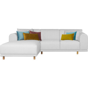 andas Hoekbank Maroon L-vorm in een scandinavisch design, met losse kussens