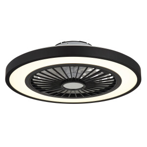 Globo Lightning Plafondlamp BLIZZAK Plafondventilator metaal zwart mat, LED (1 stuk)