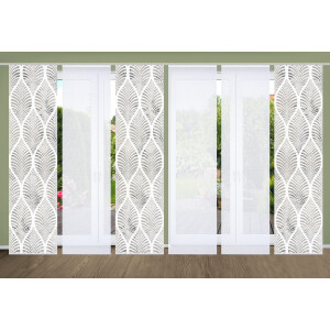 HOME in green Paneelgordijn VIDARO SET DIGITALE PRINT, BAMBOELOOK GERECYCLED (6 stuks)