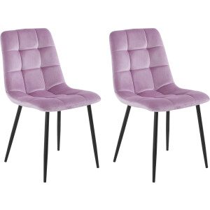 Home affaire Eetkamerstoel Parma Bekleding in fluwelen stof, keukenstoel (set, 2 stuks)