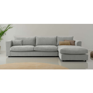 LeGer Home by Lena Gercke Hoekbank Avelina Breedte 297 cm, in cord- en chenille-stof, rugkussen met veren (2-delig)