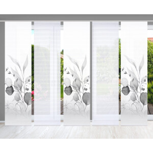 HOME in green Paneelgordijn ABANIO SET DIGITALE PRINT, BAMBOELOOK GERECYCLED (5 stuks)