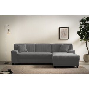 INOSIGN Hoekbank Turah 2, L-vorm, in Cord en waterafstotende microvezel, Vering B/D/H: 241/146/79 cm, incl. sierkussen, optioneel met bedfunctie