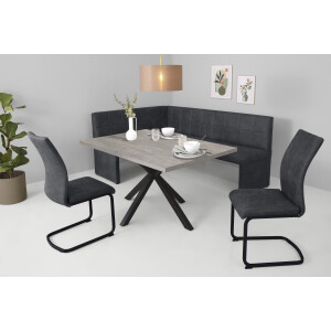 HELA Eethoek Spree Eettafel 140x90 cm met dikke rand, microvezel bekleding(4-delig)