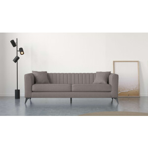 Places of Style 4-zitsbank MATTHEW elegant designsofa, afmetingen B/D/H: 231/86/74 cm XXL, stiksels in de rug, losse zitkussens, inclusief 2. sierkussen