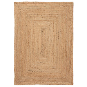 carpetfine Vloerkleed Nele jute-vloerkleed natuurmateriaal gevlochten tweezijdig te gebruiken kleed van 100% jute, vierkant en als loper