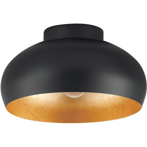 EGLO Plafondlamp MOGANO 2 Plafondlamp, van metaal in zwart en goud, E27, dimbaar, Ø 28 cm (1 stuk)