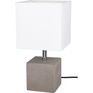 SPOT Light Tafellamp Strong Echt beton - met de hand gemaakt, lampenkap van stof, natuurproduct (1 stuk)