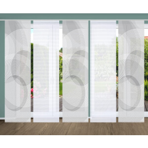 HOME in green Paneelgordijn AFONSO SET DIGITALE PRINT, BAMBOELOOK GERECYCLED (5 stuks)