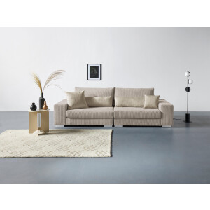Home affaire Megabank VASCO Breedte 277 cm, inclusief 6-delige kussenset, van cord