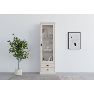 Home affaire Vitrinekast Schröder met 1 schuifdeur, 2 lades, van massief grenenhout, breedte 55cm