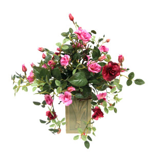 I.GE.A. Kunstbloem Wilde rozen in vaas Decoratieve kunstbloem rozen kunstrozen bloemen bruiloftdecoratie