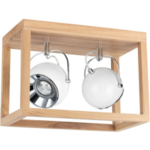 SPOT Light Led-plafondlamp ROY Inclusief ledverlichting, natuurproduct van eikenhout, duurzaam