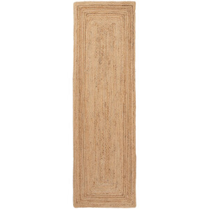 carpetfine Vloerkleed Nele jute-vloerkleed natuurmateriaal gevlochten tweezijdig te gebruiken kleed van 100% jute, vierkant en als loper