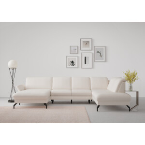 sit&more Zithoek Fashion U-vorm naar keuze met verstelbare hoofdsteun, uittrekzitting, motorisch, metalen poten