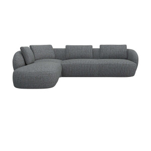 FLEXLUX Hoekbank Torino, rond, L-vorm, bankhoek met ottomane Modern, organisch bankontwerp, koudschuim, golfvering