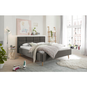 set one by Musterring Gestoffeerd bed Cary naar keuze met matras en lattenbodem, poten in natuurlijk eiken