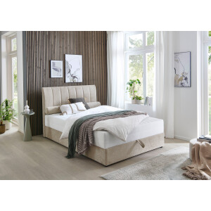 ATLANTIC home collection Boxspring ALISIA Met pocketvering, bedlade en kussenrol in originele bekleding