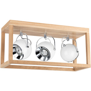 SPOT Light Led-plafondlamp ROY Inclusief ledverlichting, natuurproduct van eikenhout, duurzaam