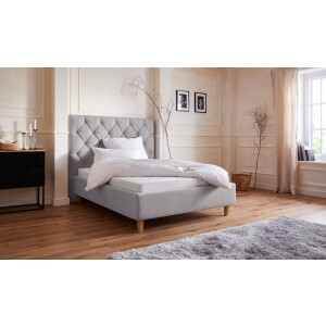 Guido Maria Kretschmer Home&Living Gestoffeerd bed Sunley 140 Kruisstiksel, hoofdbordhoogte 142 cm, zonder of met matras/lattenbodem