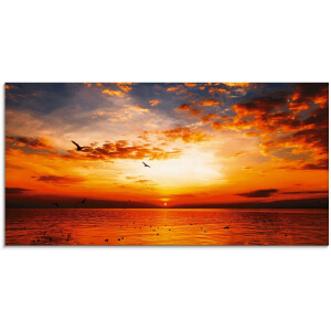 Artland Print op glas Zonsondergang aan het strand
