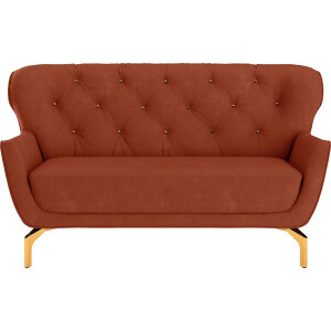 sit&more 2-zitsbank Orient 3 incl. 2 sierkussens met strassteentjes, goudkleurige metalen poten