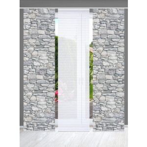 HOME in green Paneelgordijn PARETE SET DIGITALE PRINT, BAMBOELOOK GERECYCLED (3 stuks)