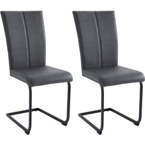 Home affaire Vrijdragende stoel Nils Stoel belastbaar tot 120 kg, frame metaal in chroom-look of zwart (set, 2 stuks)