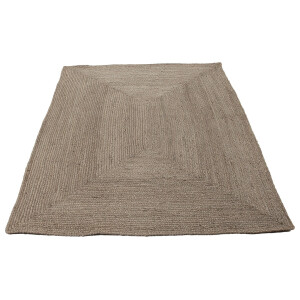 carpetfine Vloerkleed Nele jute-vloerkleed natuurmateriaal gevlochten tweezijdig te gebruiken kleed van 100% jute, vierkant en als loper