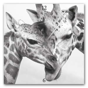 queence Wandklok Giraffen vierkant, acrylglas, dierenmotief, giraffen (1-delig)