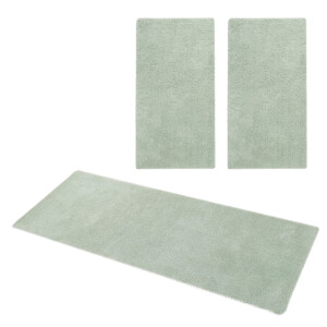 my home Set slaapkamerkleedjes met hoge pool Microvezeltapijt Magong, bijzonder zacht, zeer fijne pool uni, unikleurig slaapkamerkleed, loperset, slaapkamer, kinderkamer
