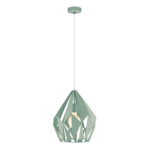 EGLO Hanglamp CARLTON-P Vintage hanglamp, metaal, pastel lichtgroen, Ø 31 cm (1 stuk)