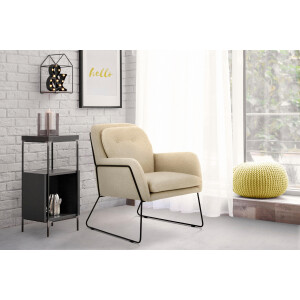 INOSIGN Fauteuil Flin cocktailstoel met knopen en kussen-look achter