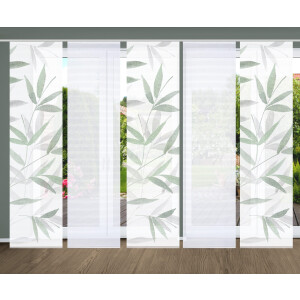 HOME in green Paneelgordijn RANDOW SET DIGITALE PRINT, BAMBOELOOK GERECYCLED (5 stuks)